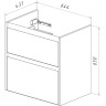 Тумба LEMARK COMBI 70 см под раковину, подвесная/напольная, 2 ящика, фасад Дуб кантри, корпус белый глянец LM03C70T-dub